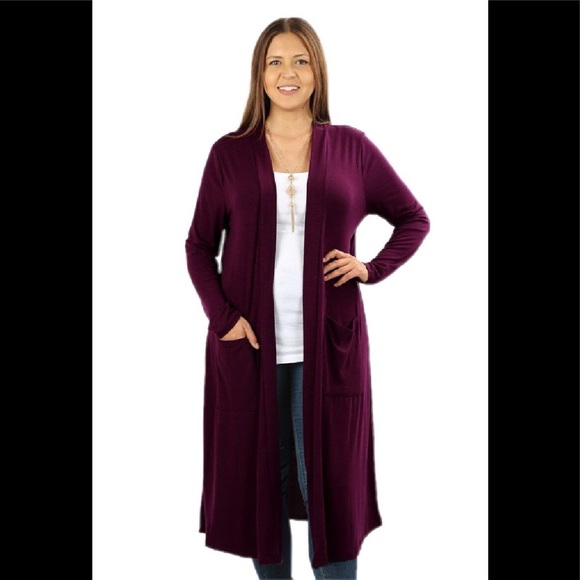 💥SOLD OUT!!💥Plus Size Long Slouch Cardigan - Picture 3 of 7